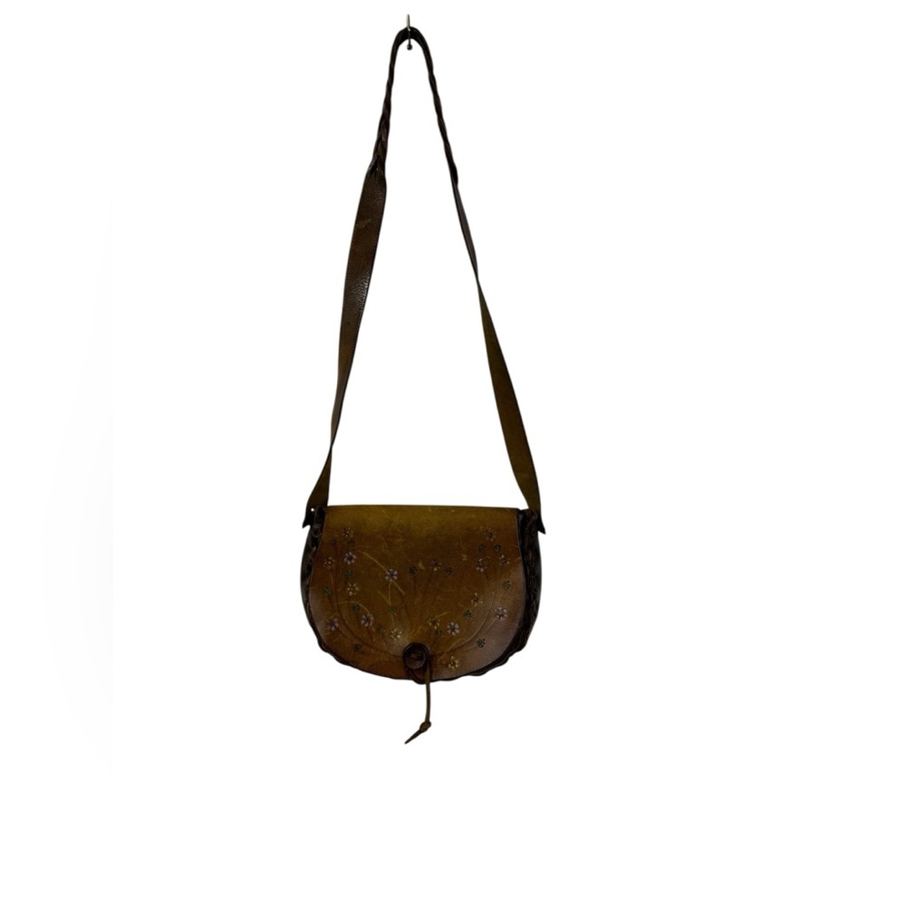 Vintage 70’s hand tooled leather floral purse. - Picture 2 of 11